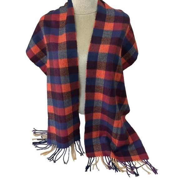 D&Y Unisex Classic Softer Than Cashmere Plaid Fringe Scarf - Picture 1 of 6